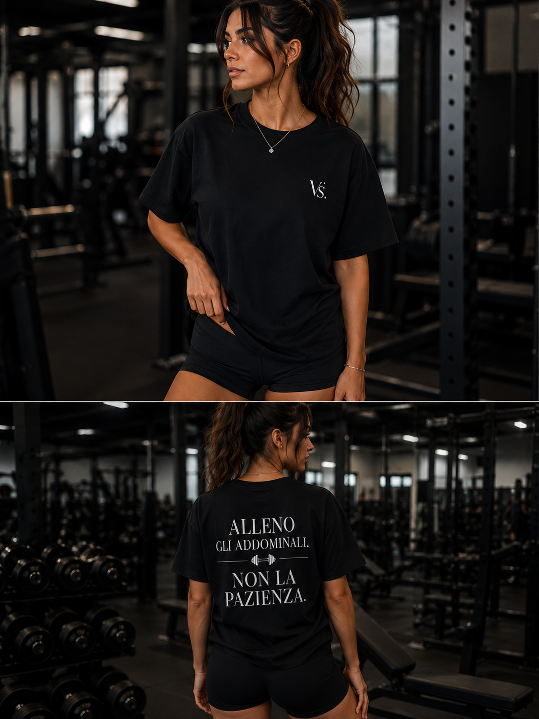 T-shirt Unisex “ALLENO GLI ADDOMINALI. NON LA PAZIENZA.” – Signature Edition