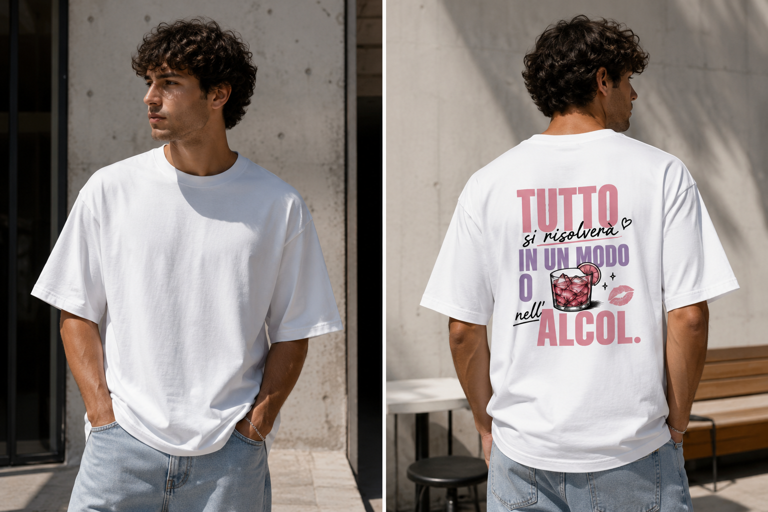 T-Shirt “Tutto si risolverà in un modo o nell’alcol”